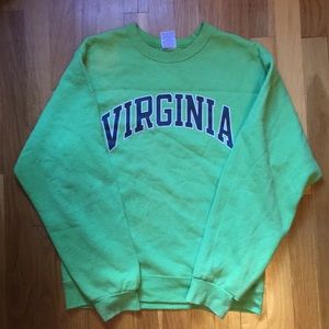 University of Virginia Lime Green Sweatshirt